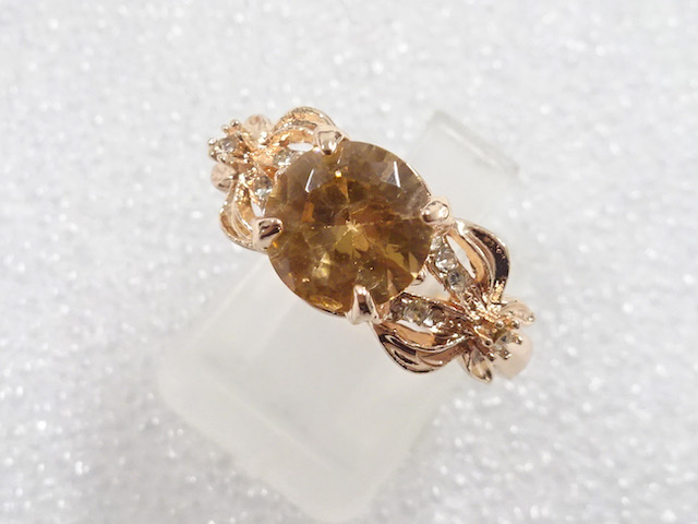 JAPANESE KIMONO / ANTIQUE COLORED STONE RING (SIZE 17.5)